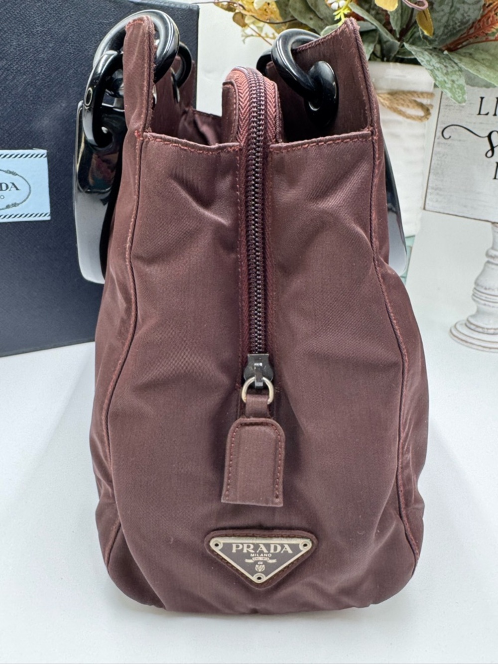 Prada Tessuto Vintage Nylon Tote - Chocolate Brown - Picture 4 of 15
